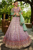 Enchanting Lavender Thread Work Silk Bridesmaids Lehenga Choli