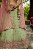 Attractive Pista Green Thread Work Lehenga Choli With Dupatta