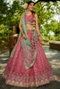 Charming Pink Sequins Tissue Silk Engagement Wear Lehenga Choli