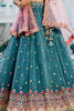Stunning Teal Blue Sequins Silk Bridesmaid Lehenga Choli With Dupatta