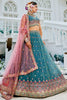 Stunning Teal Blue Sequins Silk Bridesmaid Lehenga Choli With Dupatta