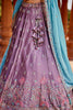 Wonderful Lavender Sequins Georgette Bridal Wear Lehenga Choli