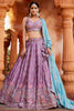 Wonderful Lavender Sequins Georgette Bridal Wear Lehenga Choli