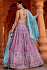 Wonderful Lavender Sequins Georgette Bridal Wear Lehenga Choli
