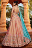 Bewitching Peach Thread Work Georgette Designer Lehenga Choli