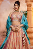 Bewitching Peach Thread Work Georgette Designer Lehenga Choli