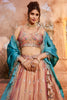 Bewitching Peach Thread Work Georgette Designer Lehenga Choli