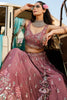 Mesmerizing Pink Embroidered Georgette Bridesmaid Lehenga Choli