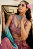 Mesmerizing Pink Embroidered Georgette Bridesmaid Lehenga Choli