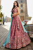 Mesmerizing Pink Embroidered Georgette Bridesmaid Lehenga Choli