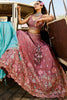 Mesmerizing Pink Embroidered Georgette Bridesmaid Lehenga Choli