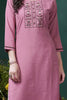 Winning Pink Hand Work Cotton Office Wear Kurti With Pant