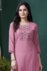 Winning Pink Hand Work Cotton Office Wear Kurti With Pant