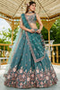 Ravishing Sea-Green Sequins Satin Reception Lehenga Choli With Dupatta