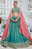 Surprising Sea-Green Sequins Satin Designer Lehenga Choli With Dupatta