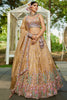 Unexpected Beige Sequins Silk Bridesmaid Lehenga Choli With Dupatta