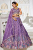 Ravishing Lavender Sequins Tissue Silk Wedding Wear Lehenga Choli
