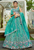 Delightful Sea-Green Sequins Tissue Silk Bridesmaid Lehenga Choli