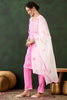 Enchanting Pink Embroidered Rayon Casual Wear Pant Suit With Dupatta