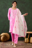 Enchanting Pink Embroidered Rayon Casual Wear Pant Suit With Dupatta