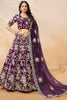 Stunning Purple Embroidered Silk Wedding Lehenga Choli With Dupatta