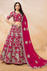 Bewitching Rani Pink Embroidered Silk Wedding Lehenga Choli