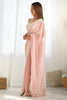 Astonishing Peach Stone Work Georgette Festival Wear Saree With Blouse