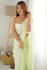 Breathtaking Light Green Stone Work Georgette Party Wear Saree