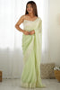 Breathtaking Light Green Stone Work Georgette Party Wear Saree