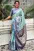 Astonishing Sky-Blue Zari Weaving Tissue Silk Festival Wear Saree