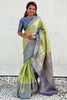 Awesome Pista Green Zari Weaving Tissue Silk Traditional Saree