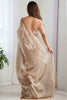 Spectacular Beige Sequins Organza Festival Wear Saree With Blouse