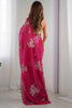 Breathtaking Pink Sequins Organza Function Wear Saree With Blouse