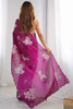 Delightful Wine Color Sequins Organza Event Wear Saree With Blouse