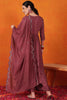 Gorgeous Maroon Embroidered Silk Event Wear Palazzo Suit