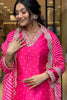 Captivating Hot Pink Printed Silk Function Wear Pant Suit With Dupatta