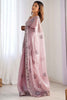 Charming Mauve Embroidered Organza Reception Wear Saree With Blouse