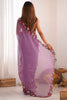 Ravishing Purple Embroidered Georgette Function Wear Saree