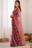 Tantalizing Dusty Pink Embroidered Georgette Reception Wear Saree