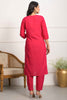 Glamorous Pink Embroidered Silk Viscose Function Wear Pant Suit