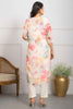 Winsome Off White Floral Printed Organza Festival Wear Pant Suit