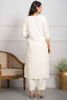 Gorgeous Off-White Embroidered Viscose Blend Traditional Pant Suit