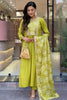 Gorgeous Lime Green Embroidered Viscose Function Wear Pant Suit