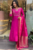 Enjoyable Rani Pink Embroidered Viscose Function Wear Pant Suit 