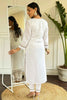 Splendid White Embroidery Work Viscose Event Wear Pant Suit