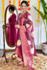 Exquisite Burgundy Embroidery Work Viscose Event Wear Pant Suit