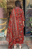 Ravishing Red Color Printed Cotton Event Wear Pant Suit