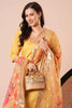 Fantastic Yellow Embroidery Work Chanderi Silk Function Wear Pant Suit