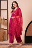 Beautiful Magenta Embroidery Work Vichitra Silk Traditional Pant Suit