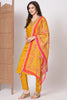 Alluring Mustard Embroidered Viscose Haldi Wear Pant Suit